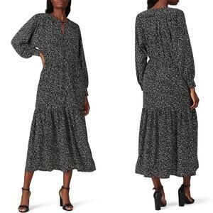 Sweet Baby Jamie Black Ditsy Midi Dress - Size XS